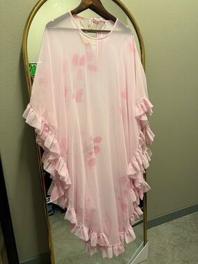 Zimmermann Pink Floral Ruffle Caftan